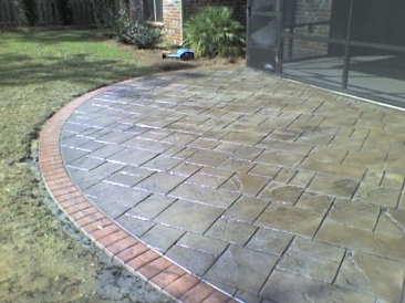 Tony Bohnenkamper - Stamped-concrete-patio-brick-boarder-beaumont-tx